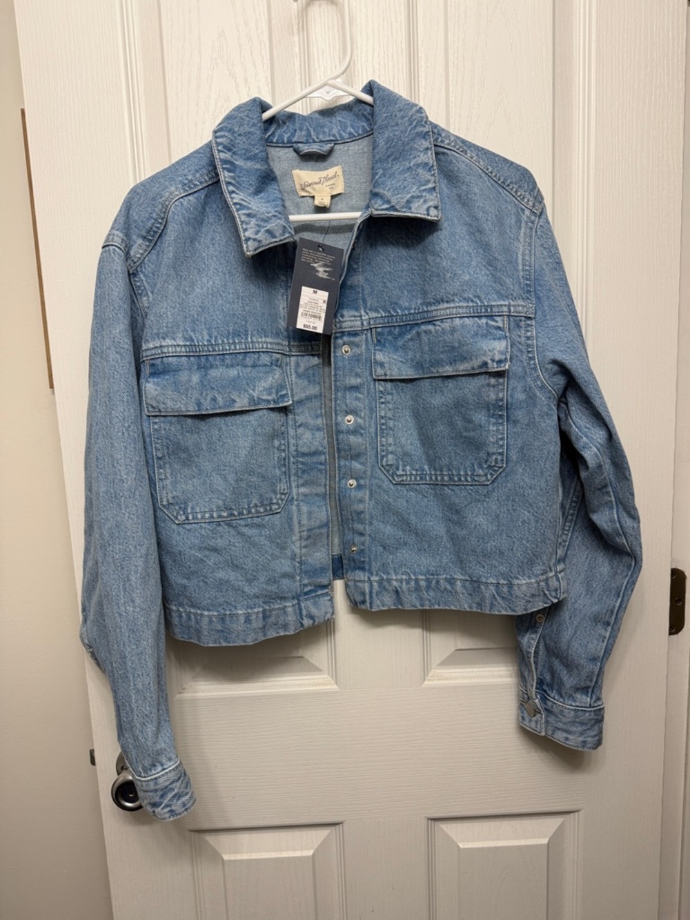 Women’s Cropped Painter Denim Jacket - Medium